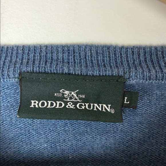 Rodd & Gunn Denim Blue Knit Wool/Cashmere Top Large - Picture 2 of 6